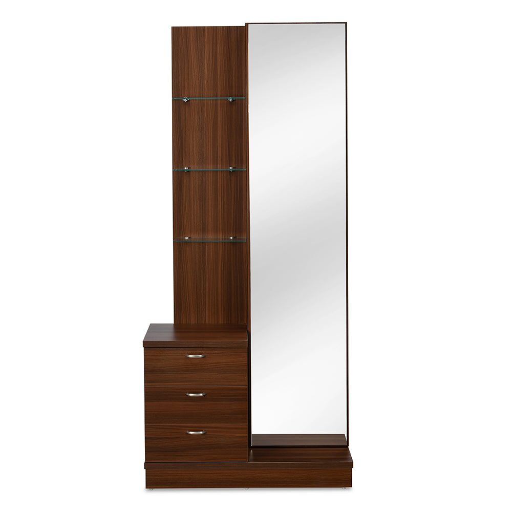Prime Engineered Wood Dresser with Mirror (Classic Walnut) - Front View