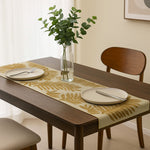 Leaf Beaded Polyester Table Runner Small- Gold