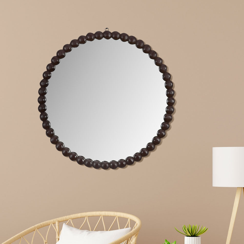 Nilkamal Decorative Balls Round Mirror (Brown)