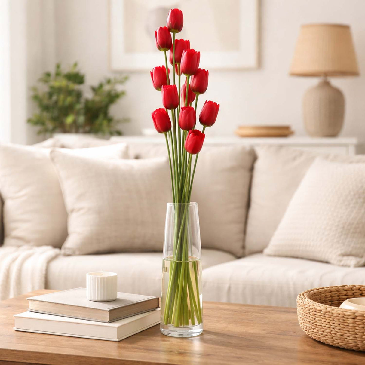 Tulip Artificial Flower Stick- Red