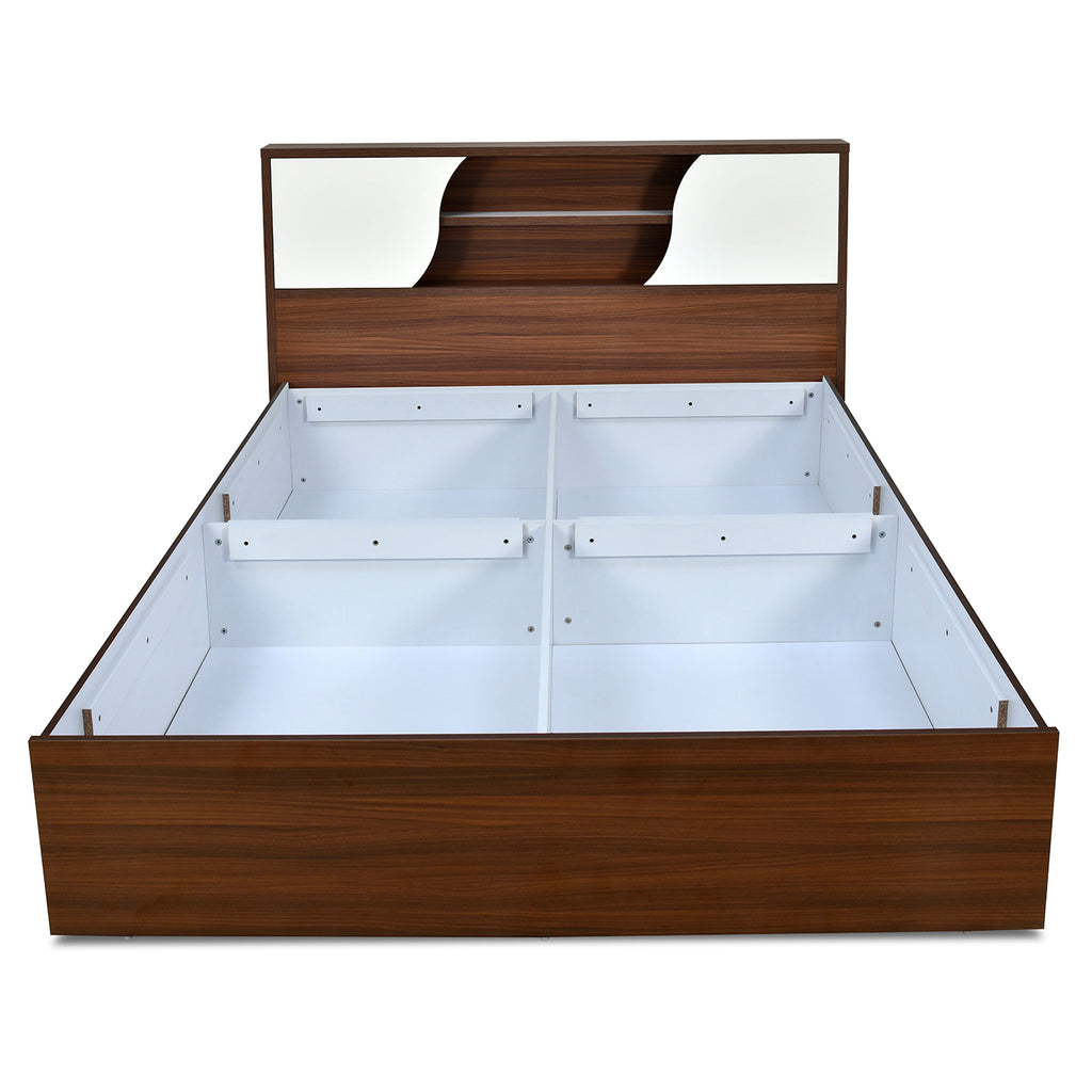 Malcom Max Bed with Box Storage (Walnut)