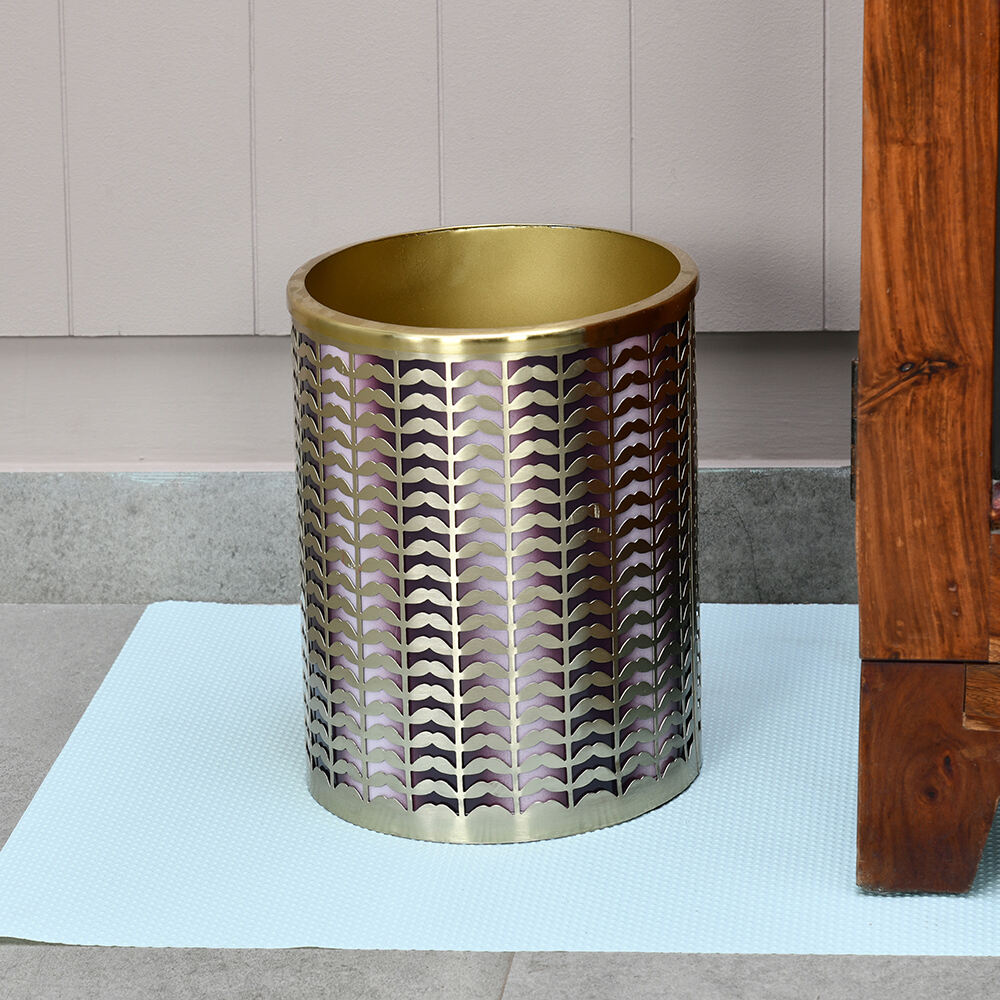 Open Dustbin Metal 2.5 Liter- Gold