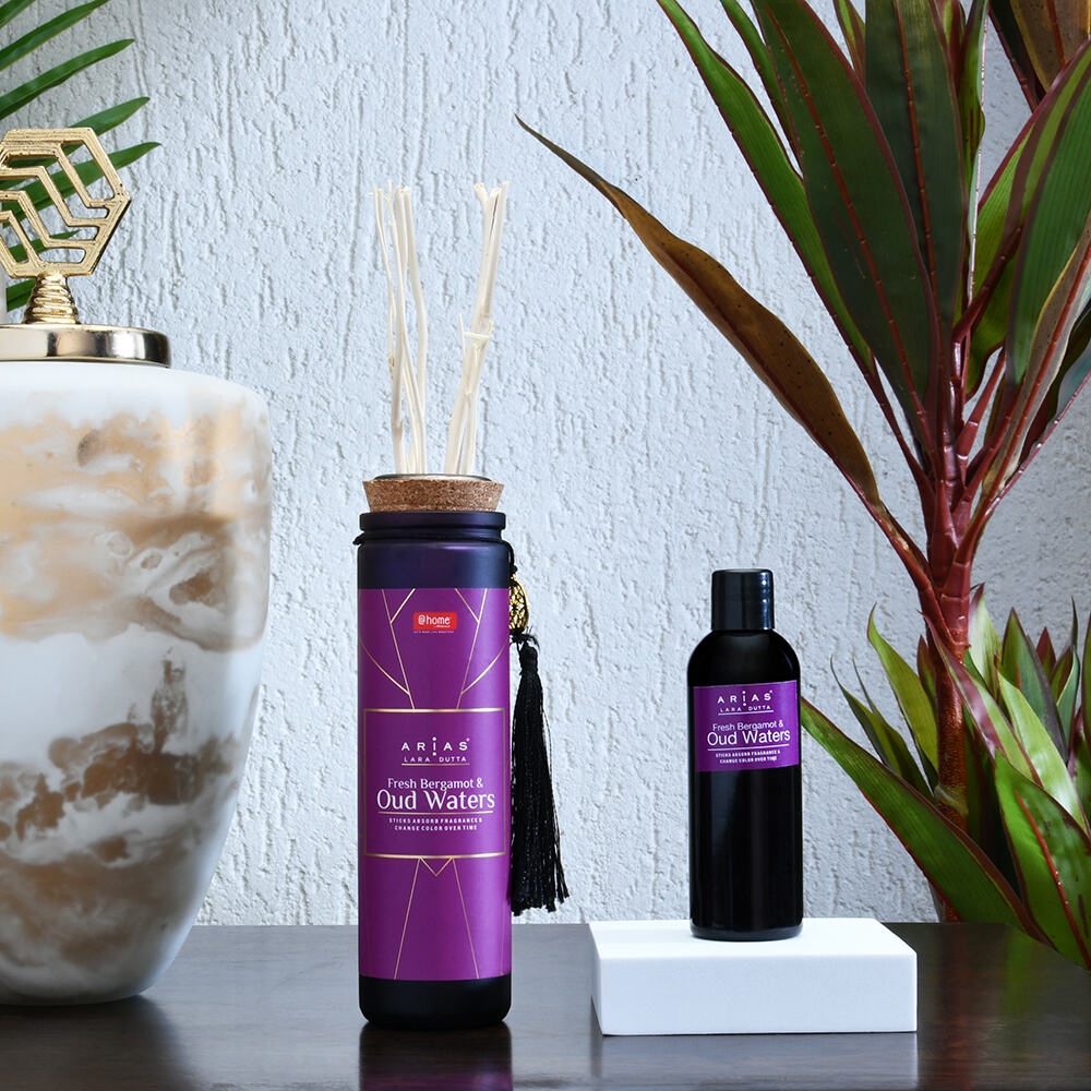 Nilkamal Arias by Lara Dutta 100 ml Fresh Bergamot and Oud Water Scented Reed Diffuser (Black)