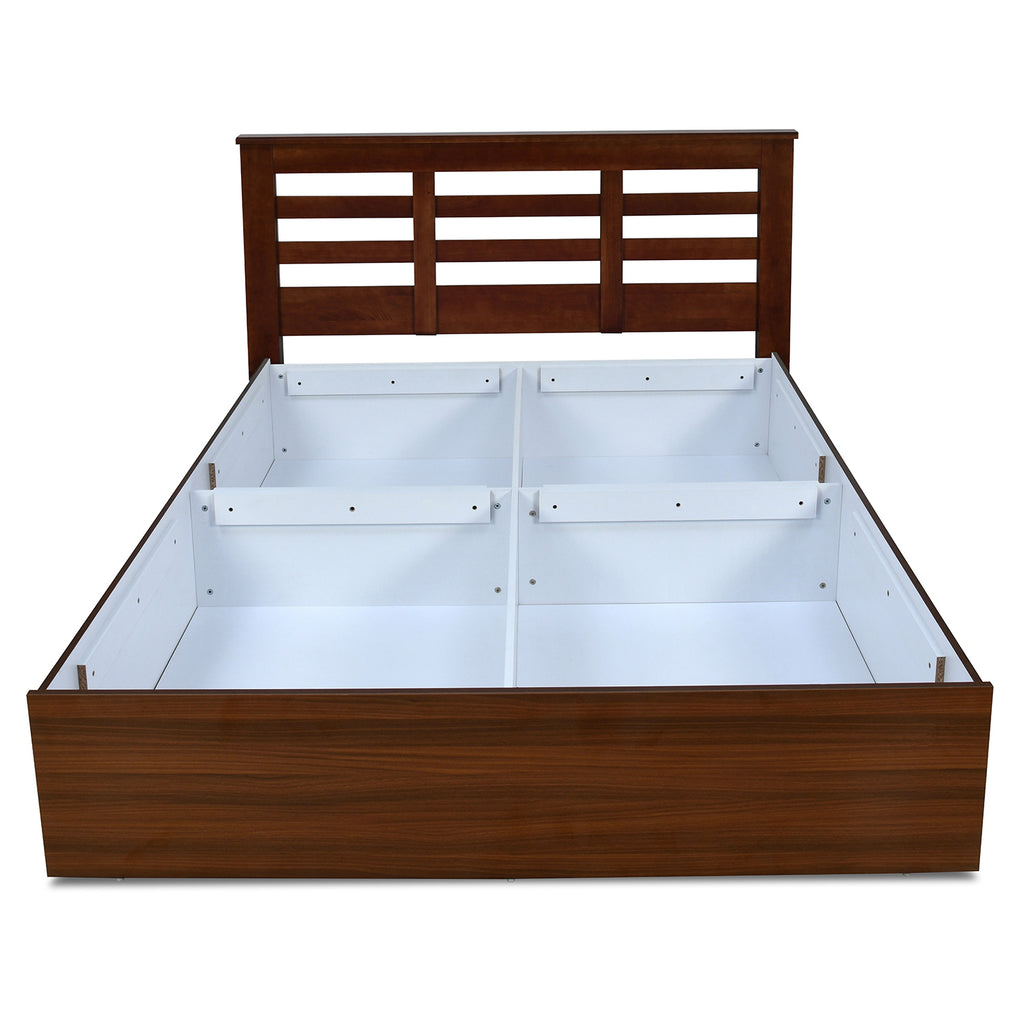Maple Max Solid Wood Bed with Box Storage (Walnut)