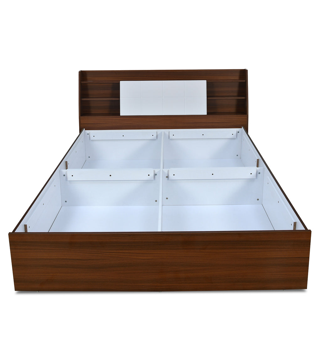 Ornate Max Bed with Box Storage (Walnut)