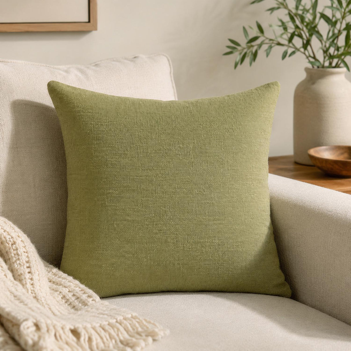 Nature Pulse Embroidered 16" x 16" Cushion Cover- Green
