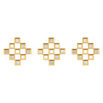 Square Shaped Decorative Mirrors Set of 3 (Gold)