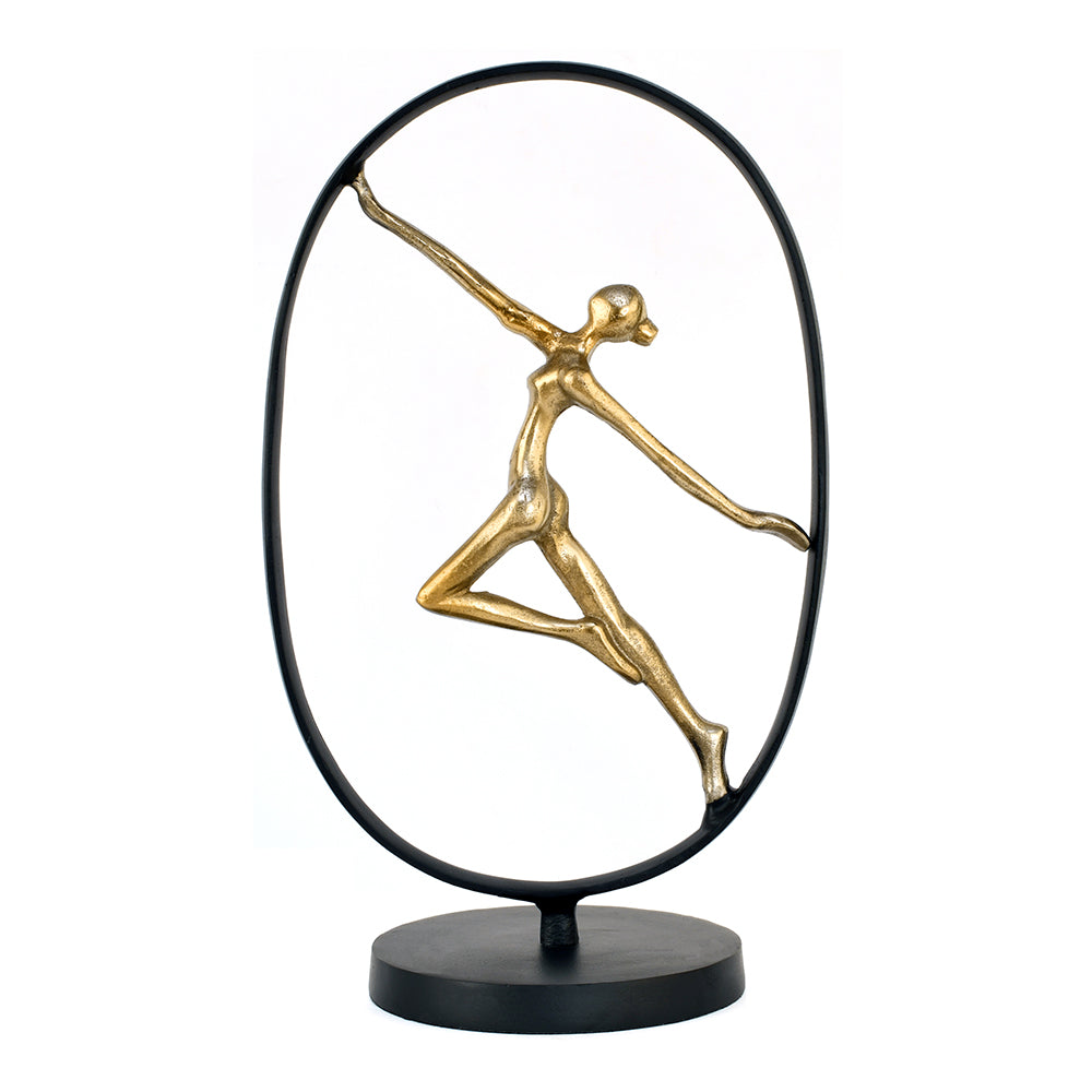 Dancing Lady Decorative Metal Showpiece- Black & Gold