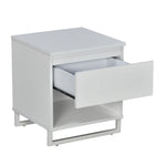 Meta Engineered Wood Nightstand (Frosty White)