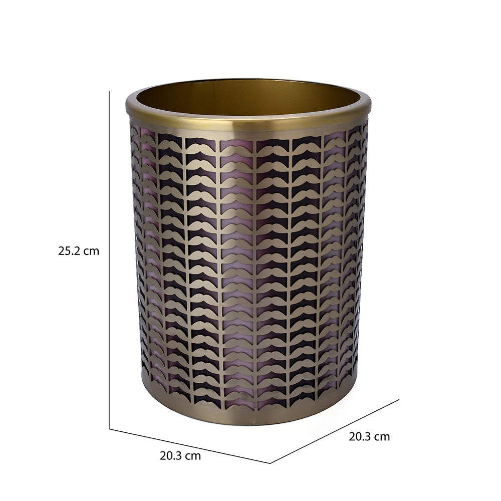 Open Dustbin Metal 2.5 Liter- Gold