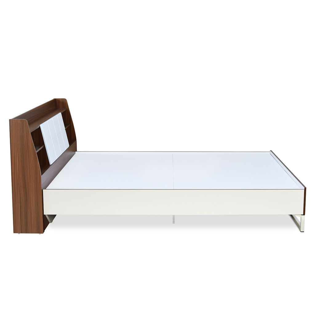 Ornate Meta Bed Without Storage (White)