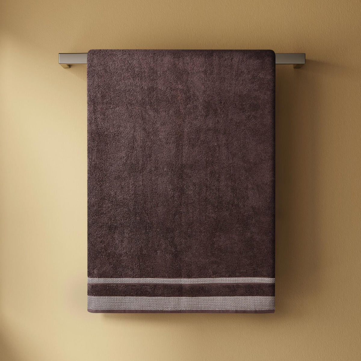 Spaces Hygro 100% Cotton Solid Bath Towel - 30 x 59 Inches, Dark Brown