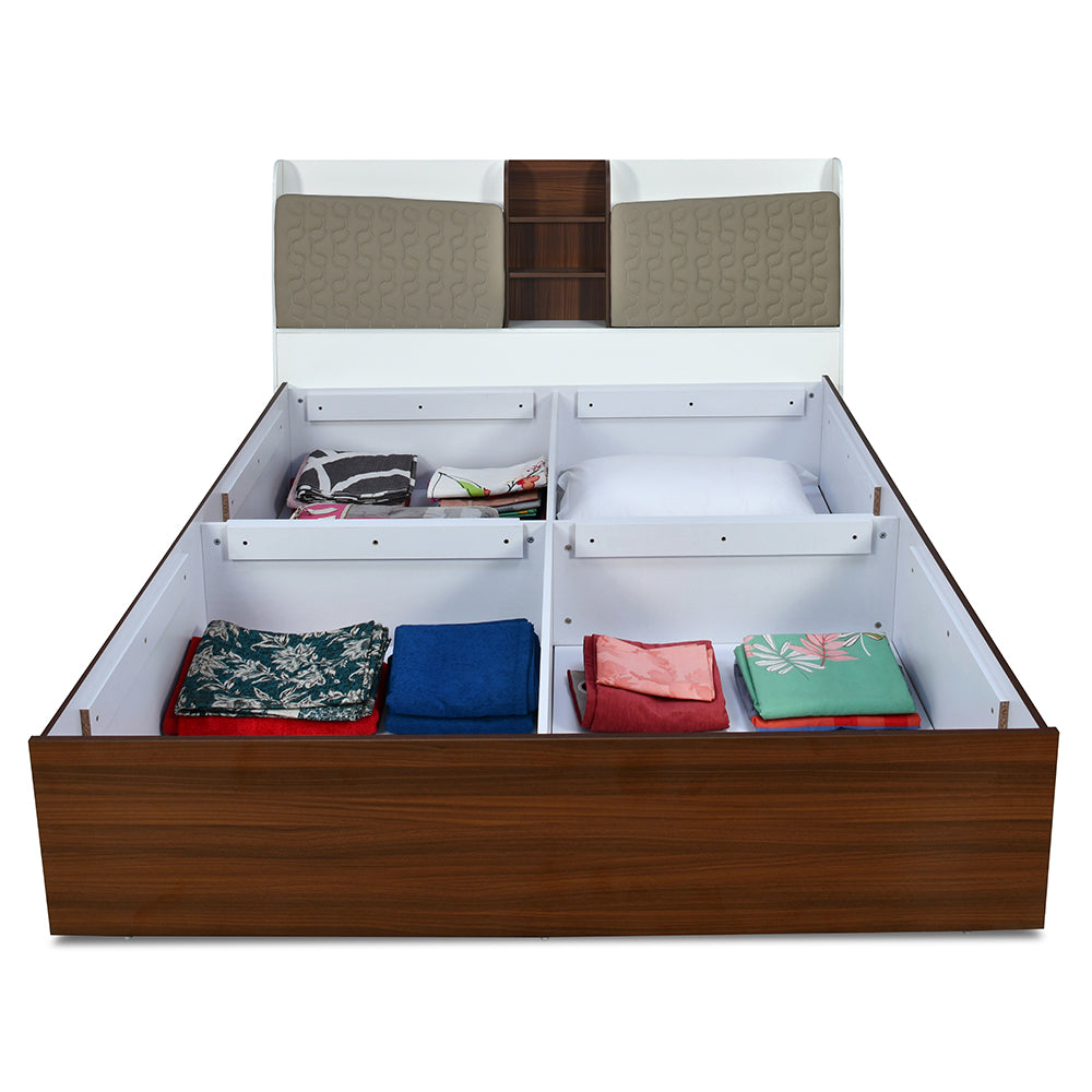 Alps Max Bed with Box Storage (Walnut)