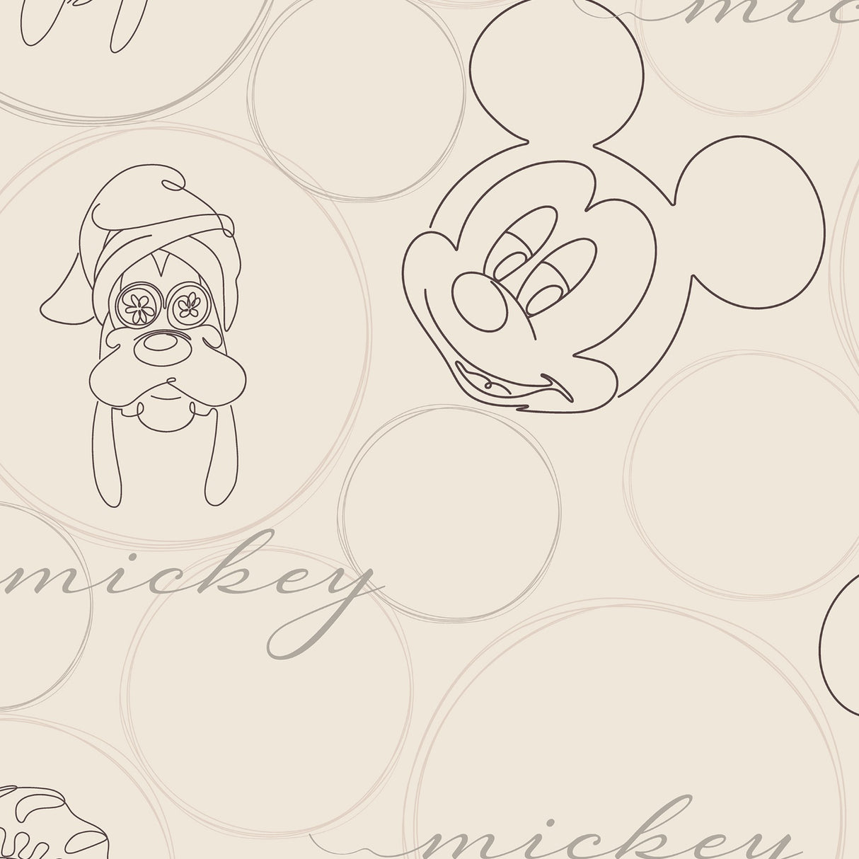Spaces Disney Mickey Group 100% Cotton 170 TC Topsheet for Kids - 60 x 90 Inches, Beige