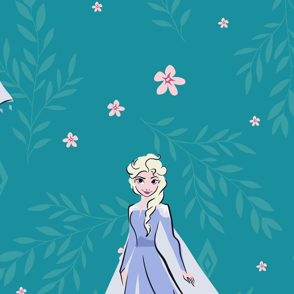 Spaces Disney Forzen 100% Cotton 170 TC Topsheet for Kids - 60 x 90 Inches, Teal
