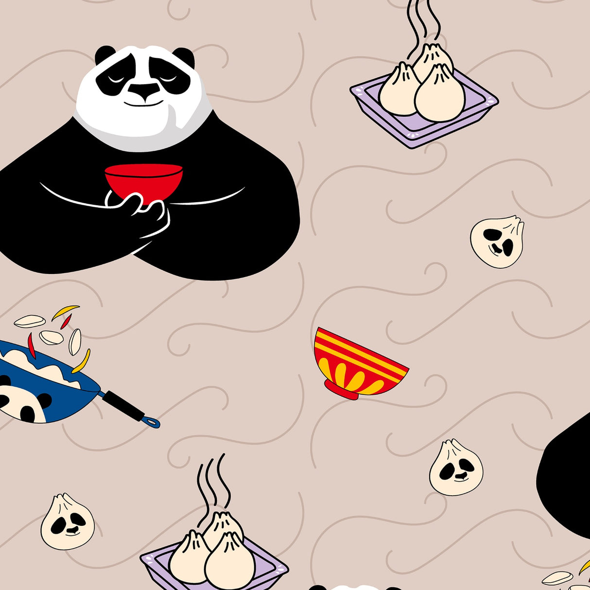Spaces Universal Kung fu Panda 100% Cotton 170 TC Topsheet for Kids - 60 x 90 Inches, Beige