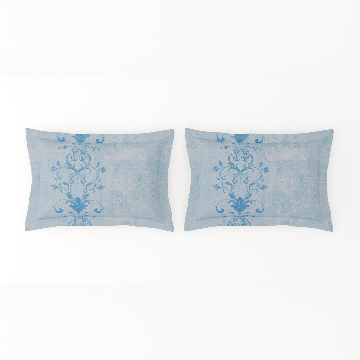 Spaces Onate Cotton 144 TC Double Bedsheet with 2 Pillow Covers - 274 x 274 cm, Light Blue