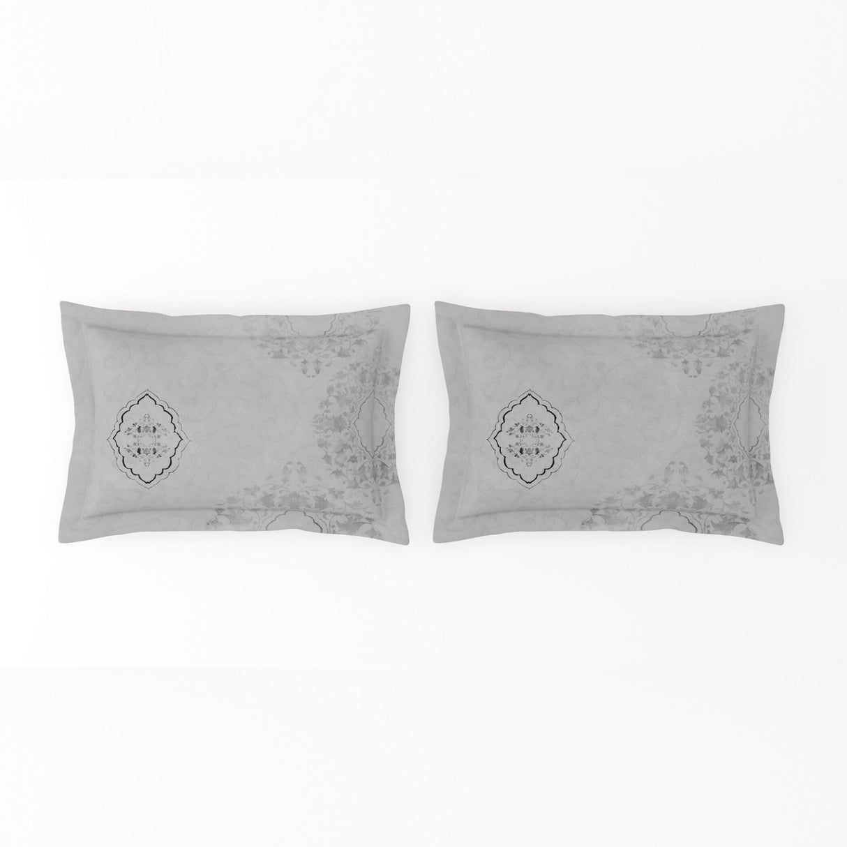Spaces Onate Cotton 144 TC Double Bedsheet with 2 Pillow Covers - 274 x 274 cm, Light Grey