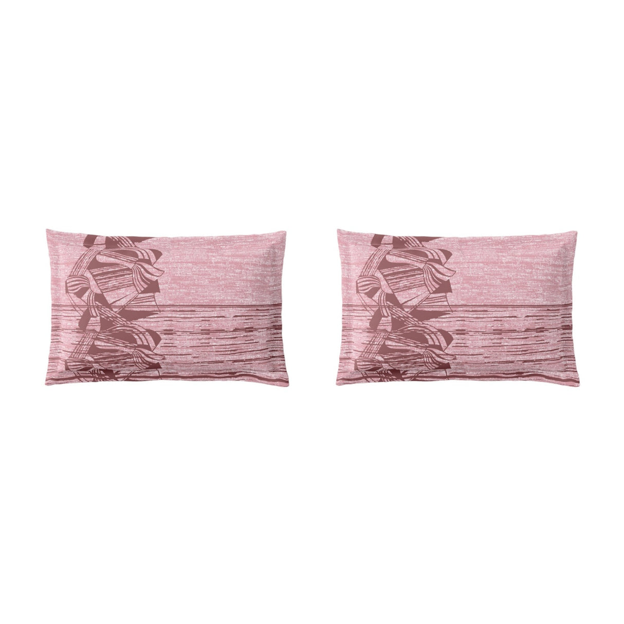 Spaces Essentials Geometric 100% Cotton 180 TC Double Bedsheet with 2 Pillow Covers - 274 x 274 cm, Light Pink