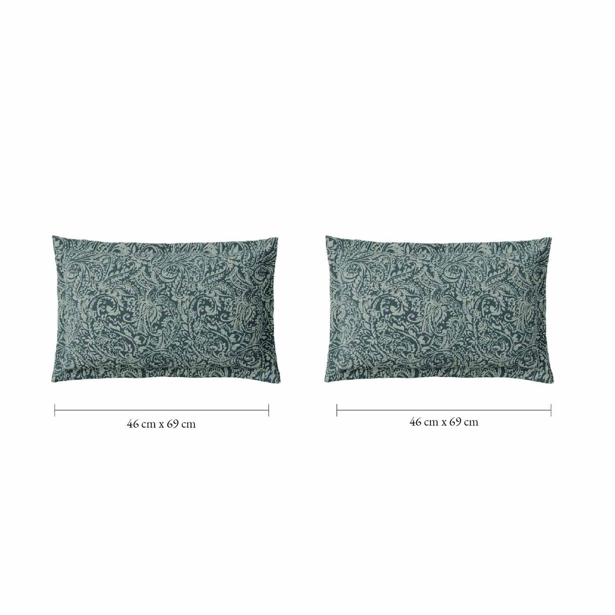 Spaces Fiora 100% Cotton 144 TC Percale Fioral Double Bedsheet with 2 Pillow Covers - 228 x 274 cm, Light Green