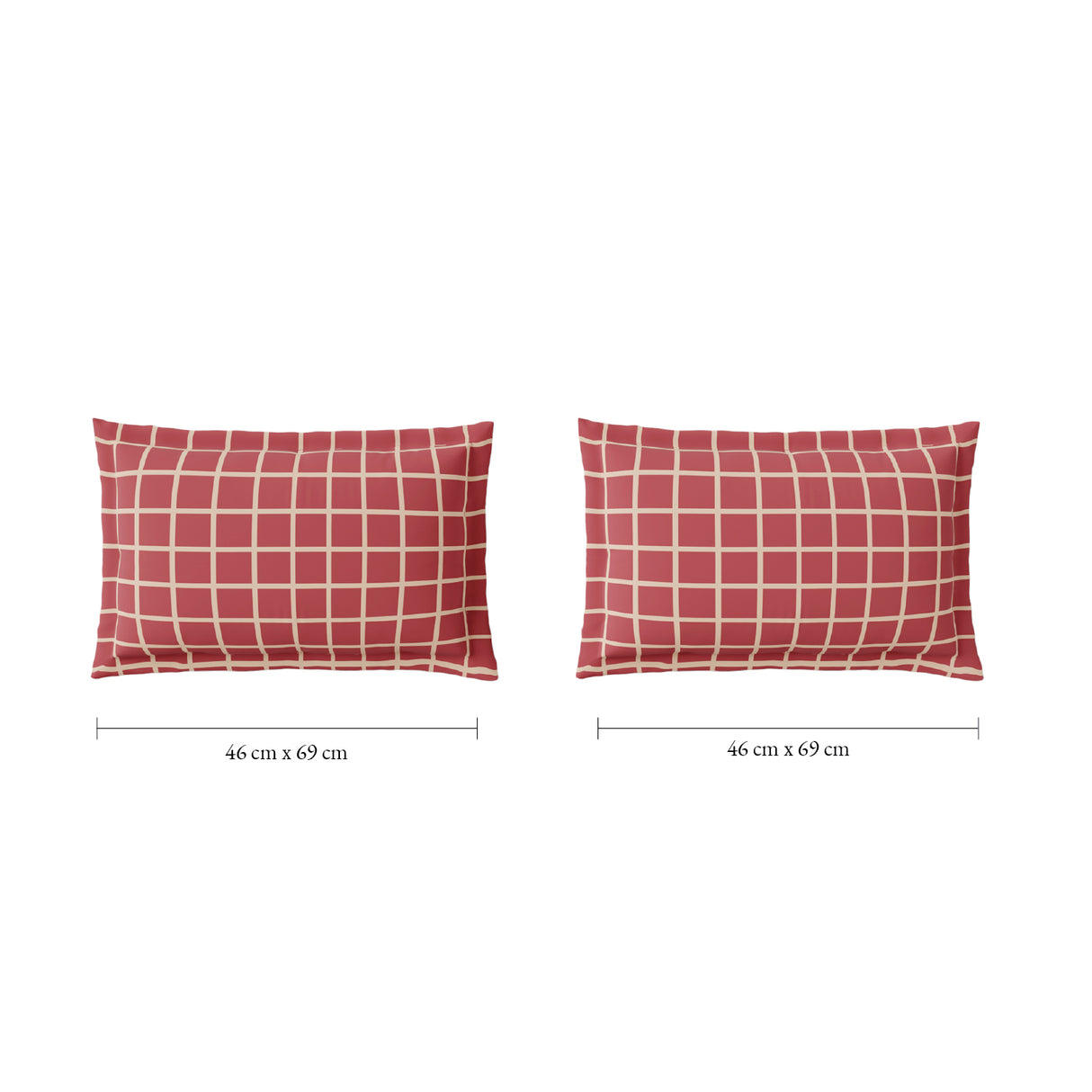 Spaces Fiora 100% Cotton 144 TC Percale Geometric Double Bedsheet with 2 Pillow Covers - 228 x 274 cm, Dark Pink