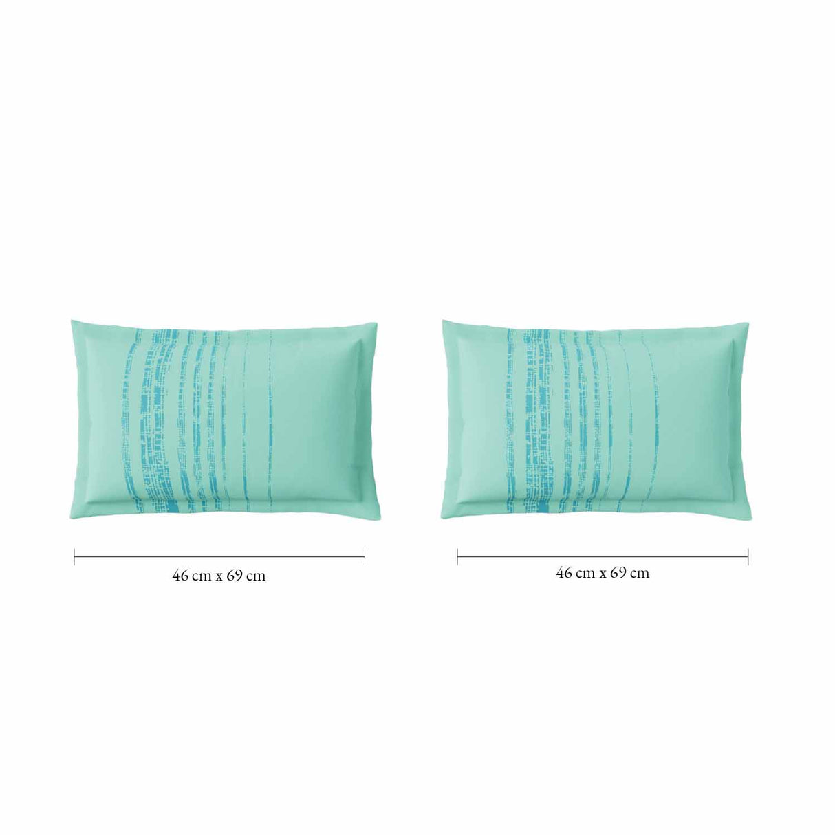Spaces Fiora 100% Cotton 144 TC Percale Geometric Double Bedsheet with 2 Pillow Covers - 228 x 274 cm, Aqua