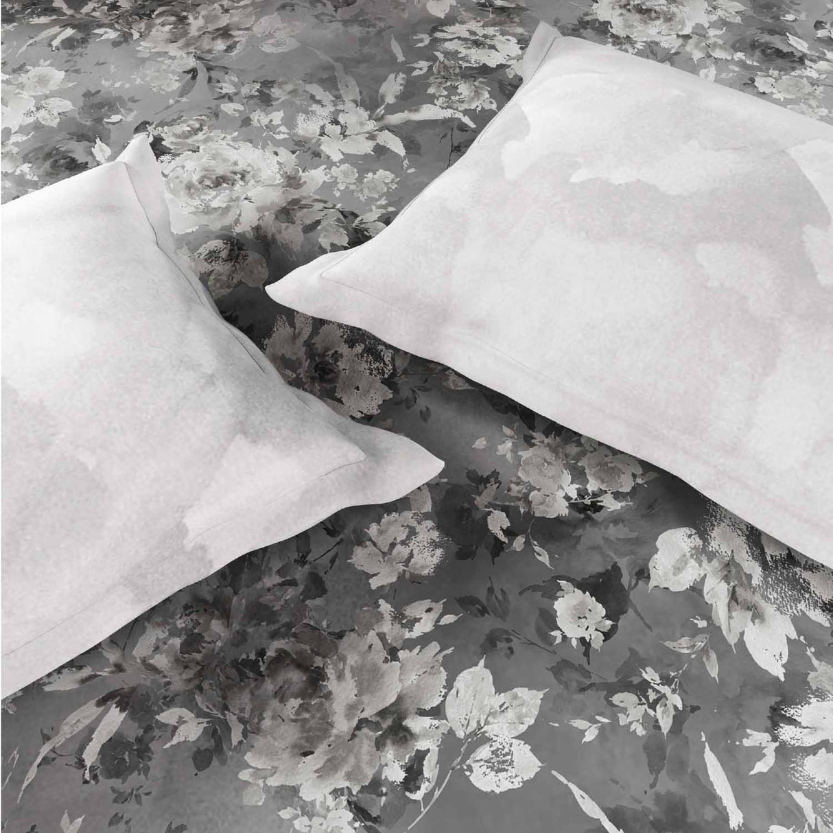 Spaces Rio Bloomscape 100% Cotton 132 TC Percale Fioral Double Bedsheet with 2 Pillow Covers - 228 x 274 cm, Grey