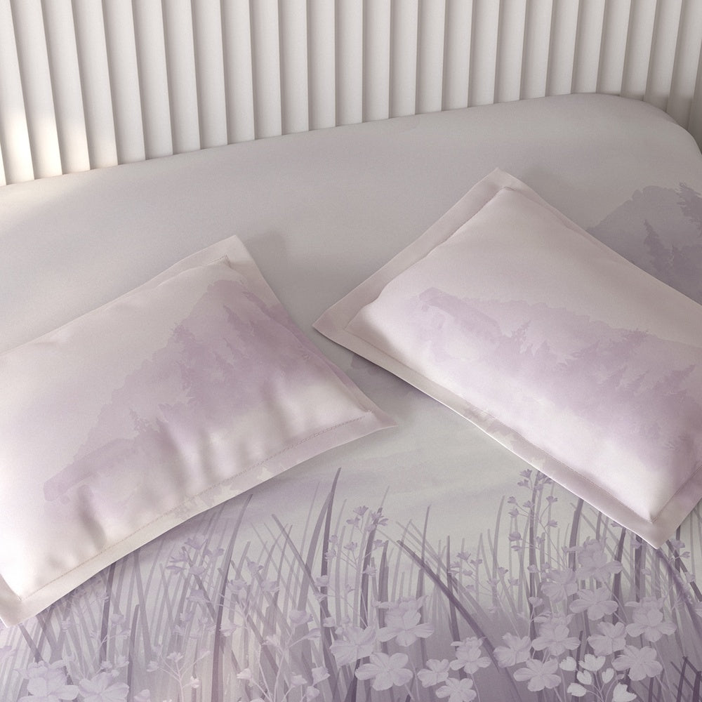 Spaces Vortex Floral 100% Cotton Crafted Comfort Large Bedsheet with 2 Pillow Covers - 108 x 108 Inches, Light Violet