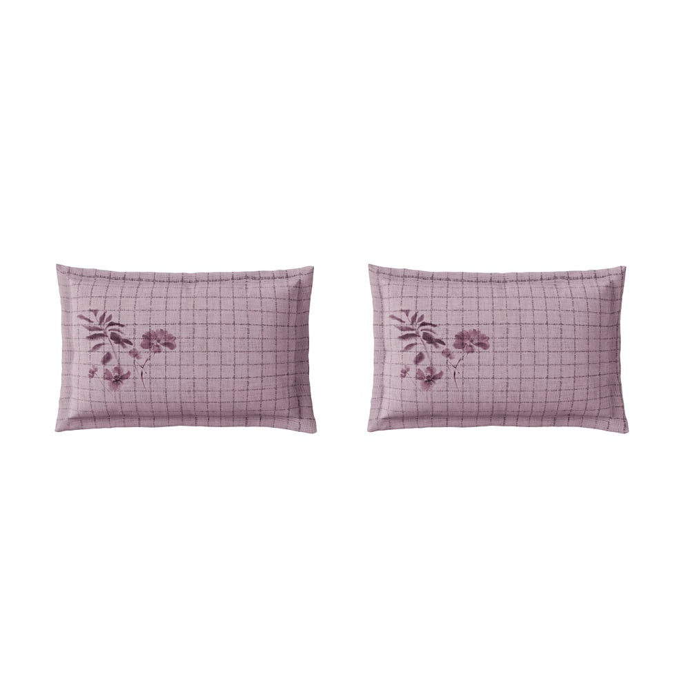 Spaces Neo Floral 100% Cotton Large Bedsheet with 2 Pillow Covers - 108 x 108 Inches, Light Blush