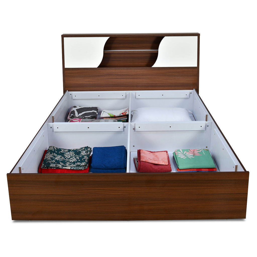 Malcom Max Bed with Box Storage (Walnut)