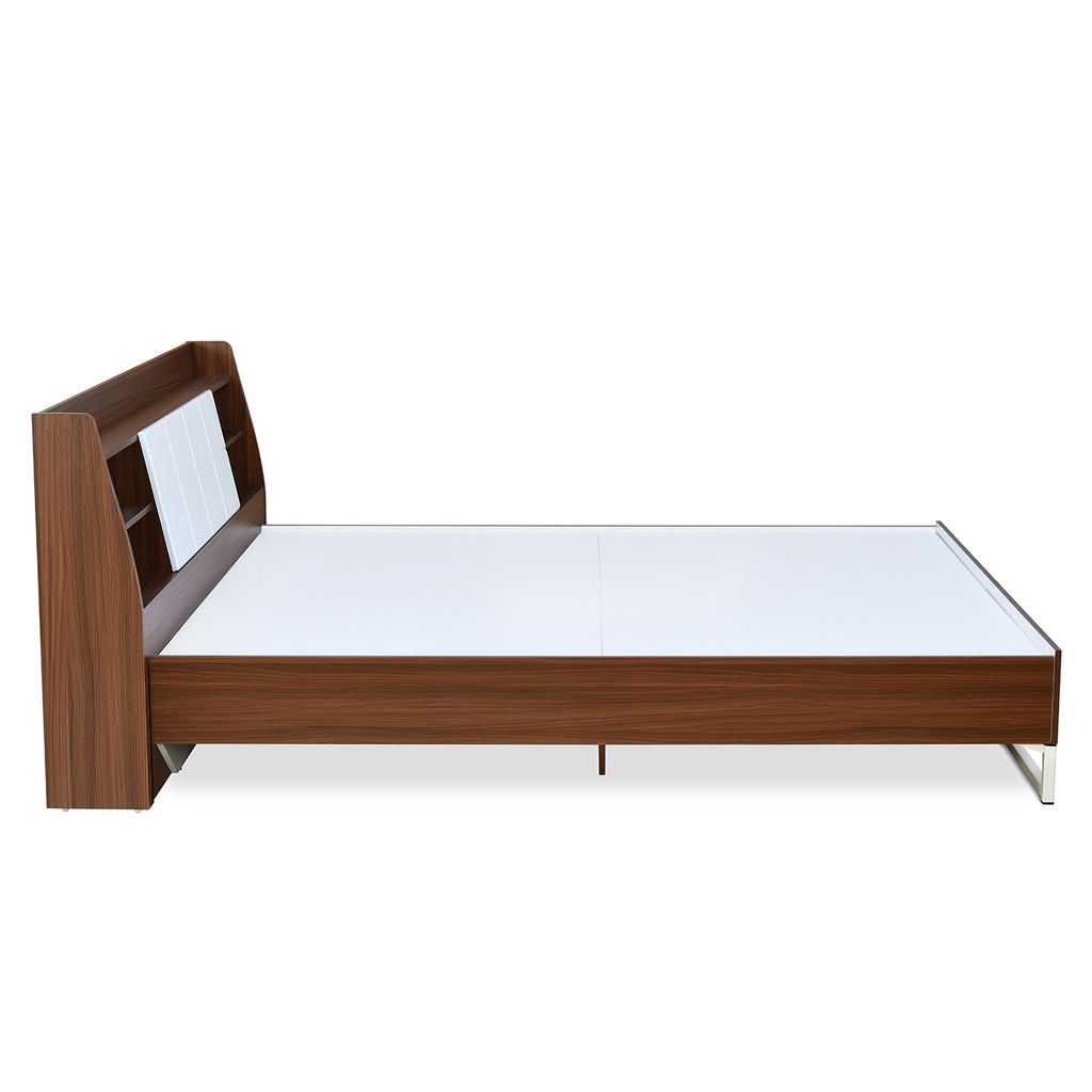Ornate Meta Bed Without Storage (Walnut)