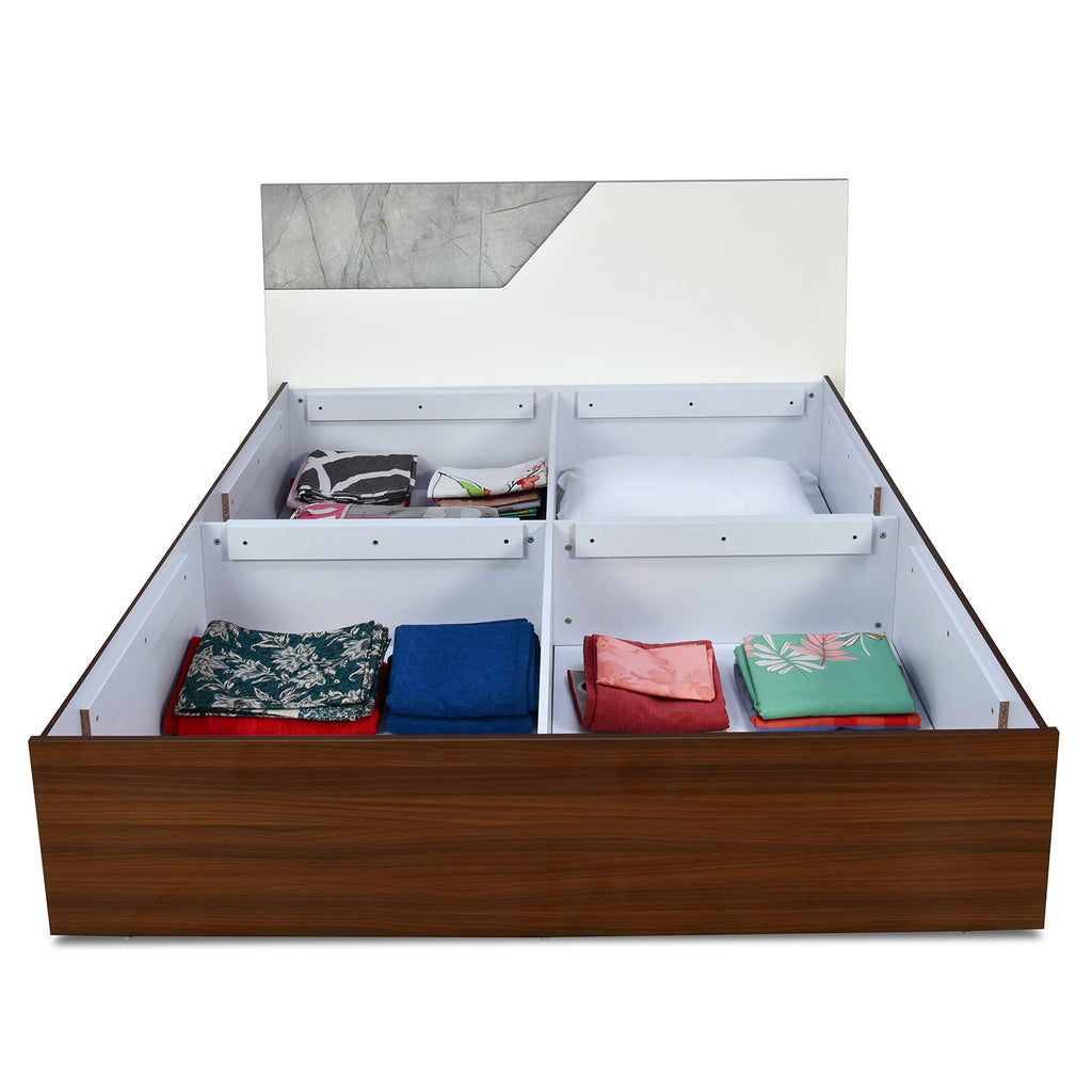 Asta Max Bed with Box Storage (Walnut)