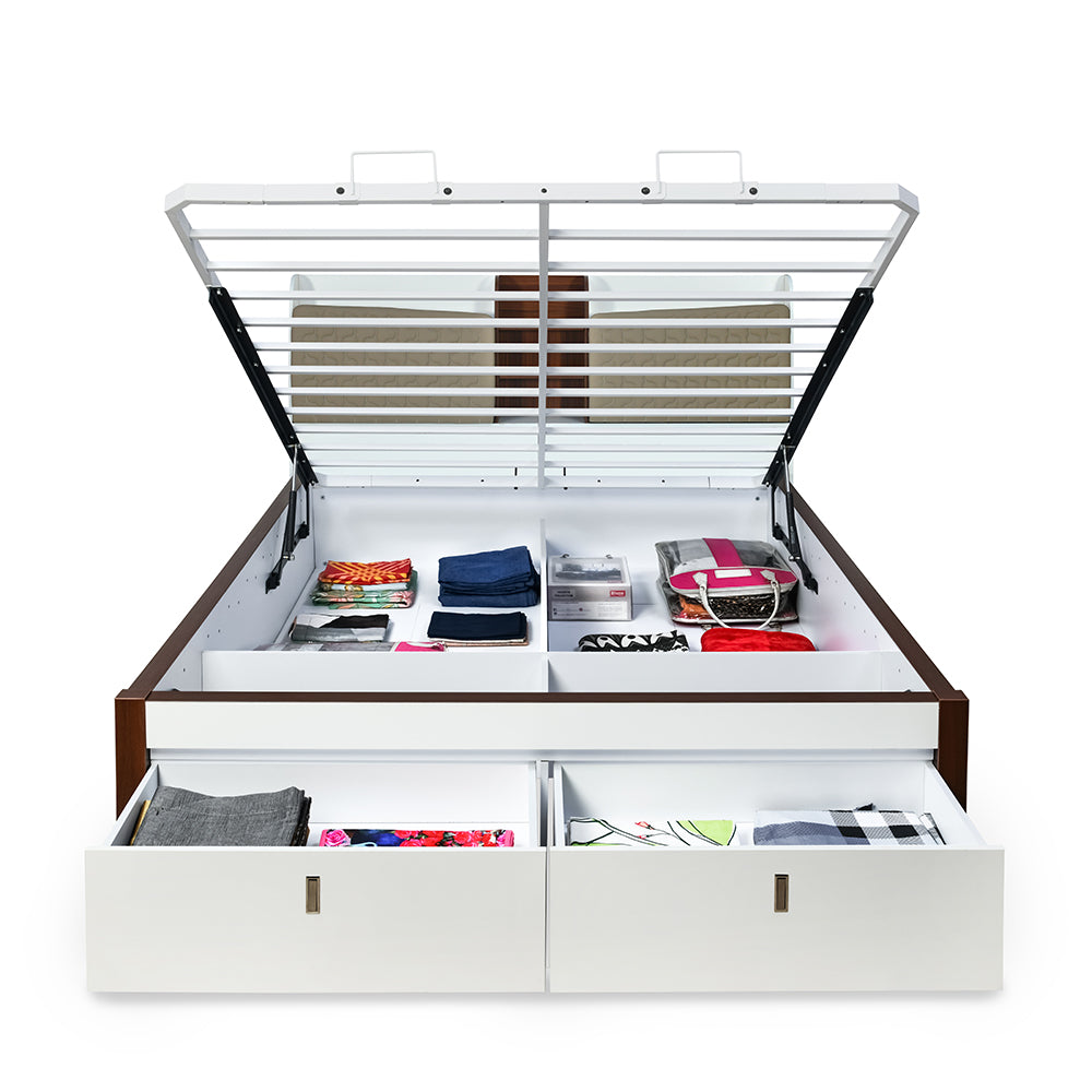 Alps Premier Bed with Hydraulic Storage (White)