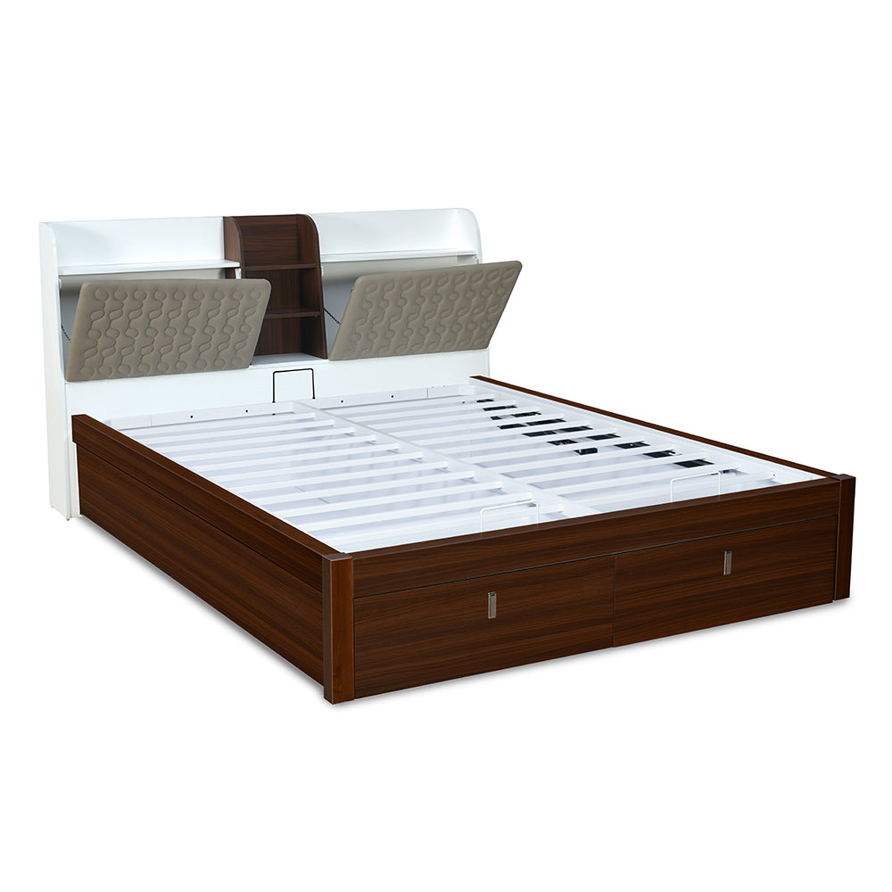 Alps Premier Bed with Hydraulic Storage (Walnut)