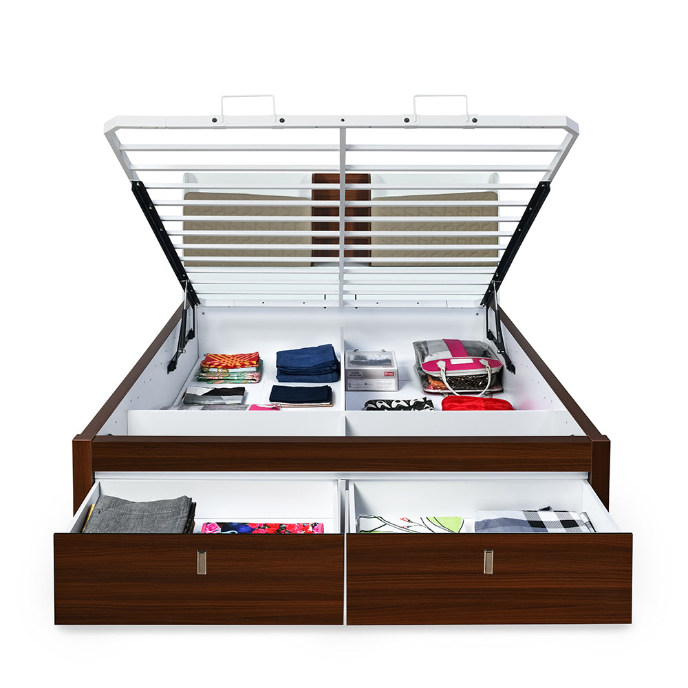 Alps Premier Bed with Hydraulic Storage (Walnut)