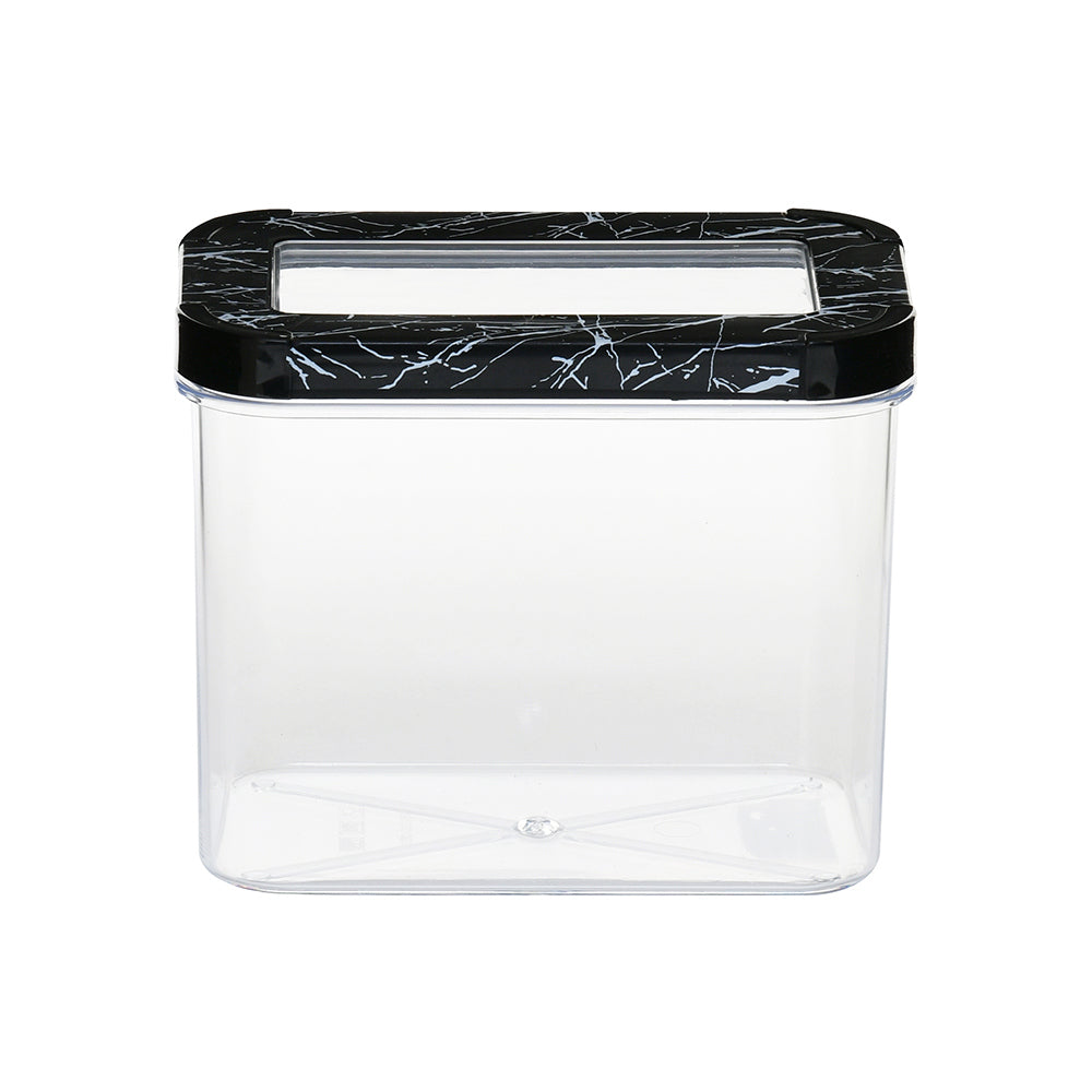 Ebony Rectangular 1200 ml Canister Storage Container- Black