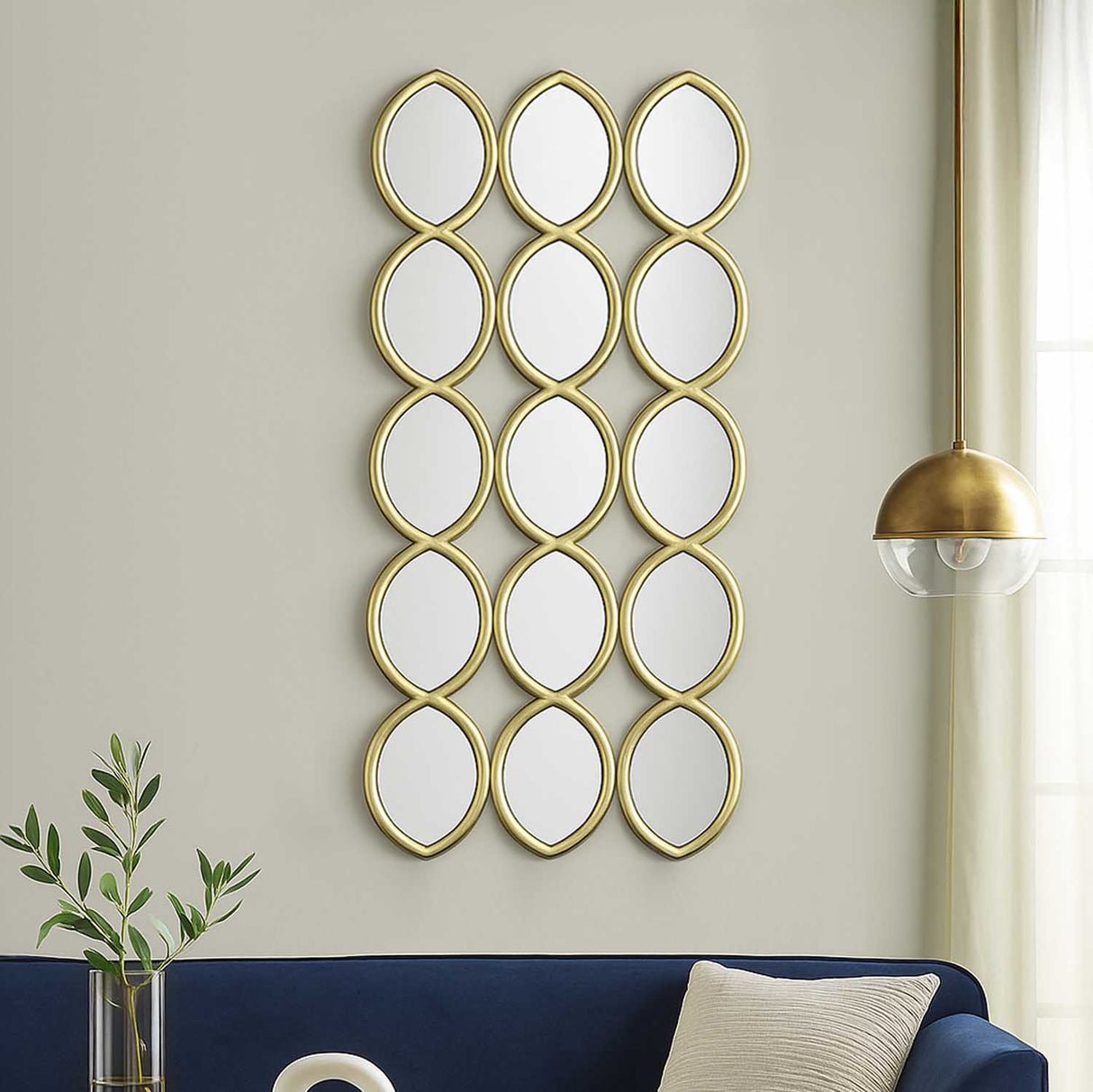 Oval Mirrors Wall Décor- Gold