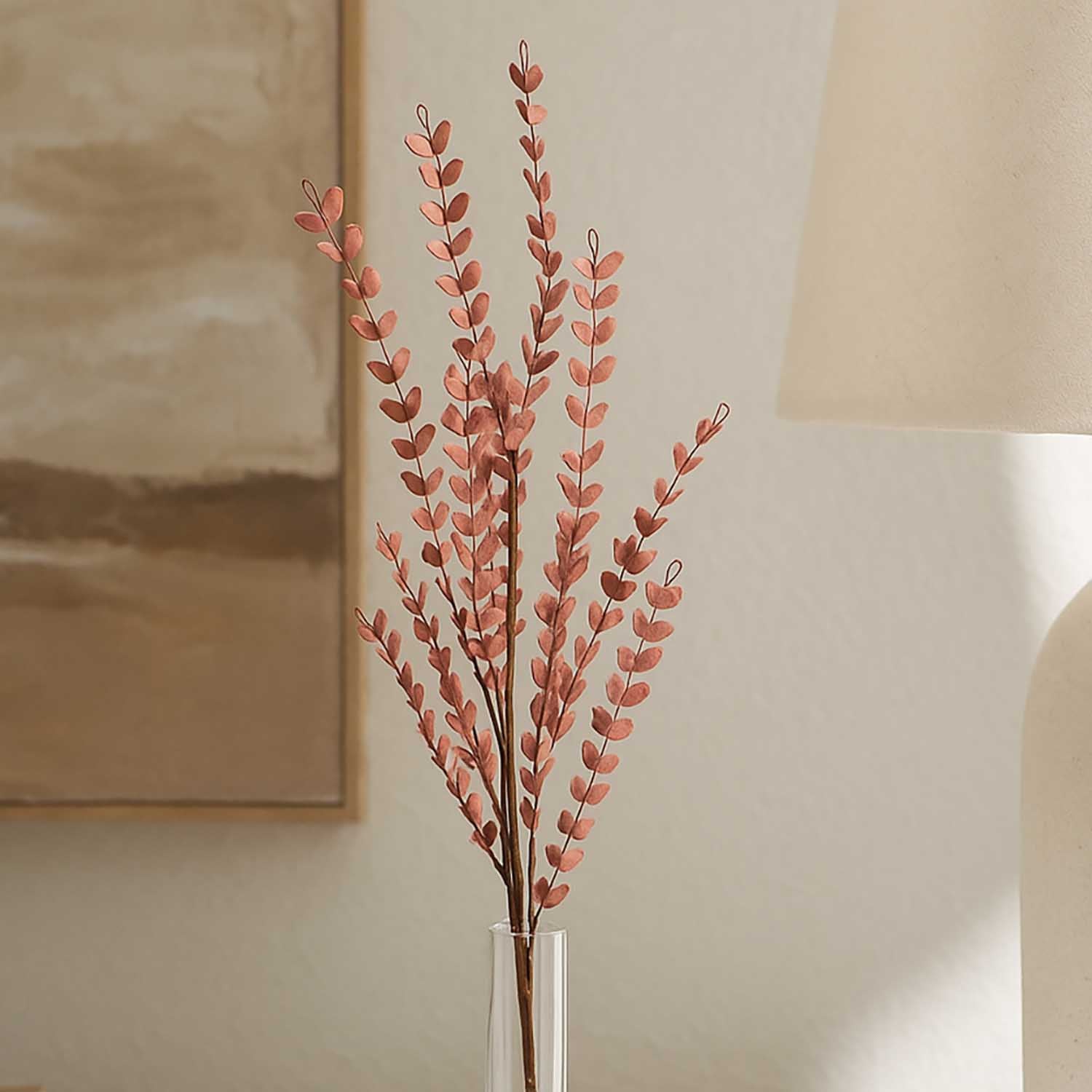 Artificial Eucalyptus Filler Stick - Coral