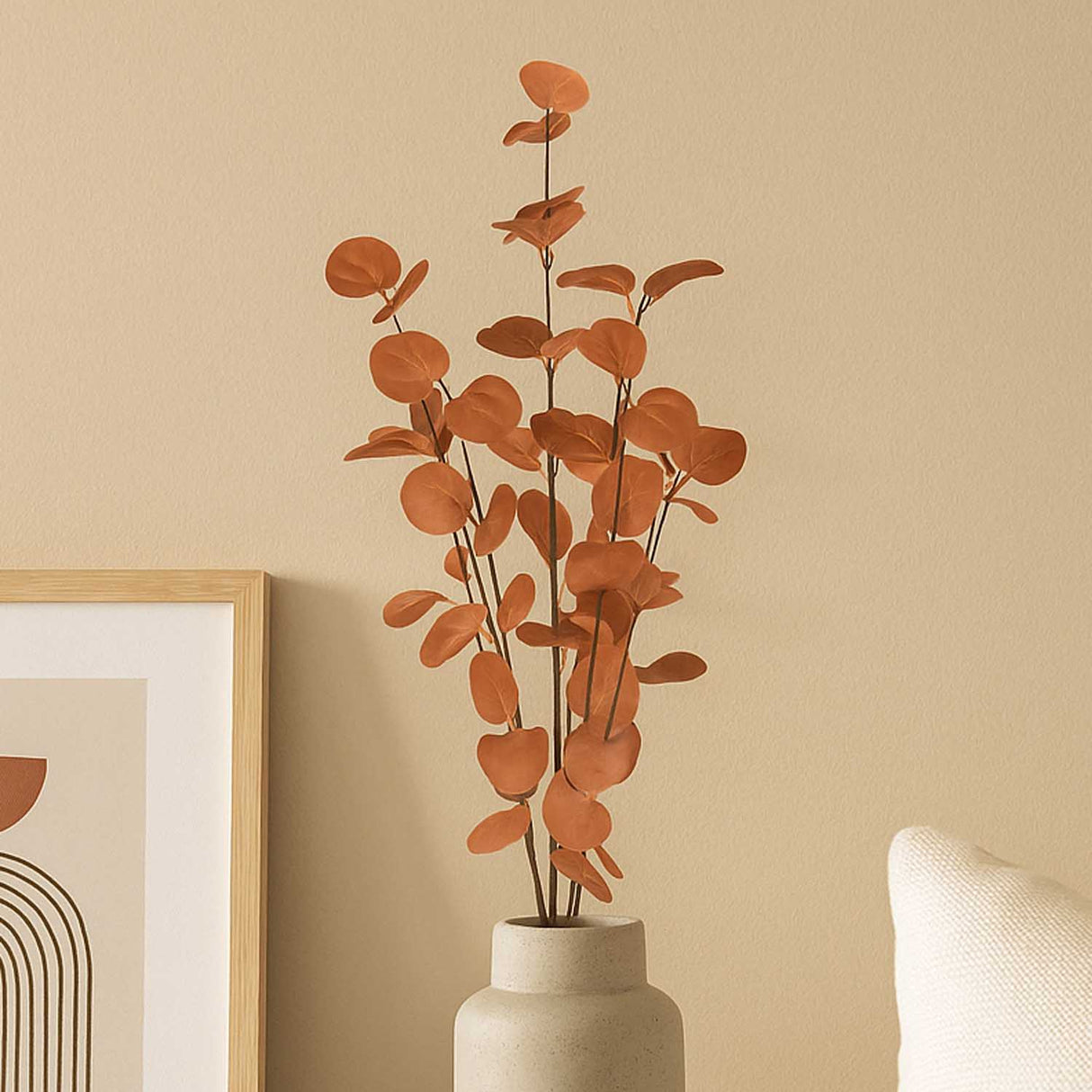 Artificial Eucalyptus Filler Stick- Rust Brown