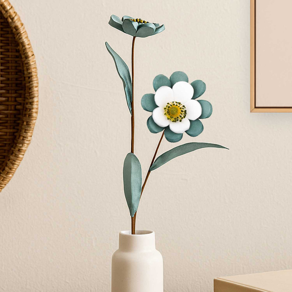 Artificial Flower Bunch- Green and White