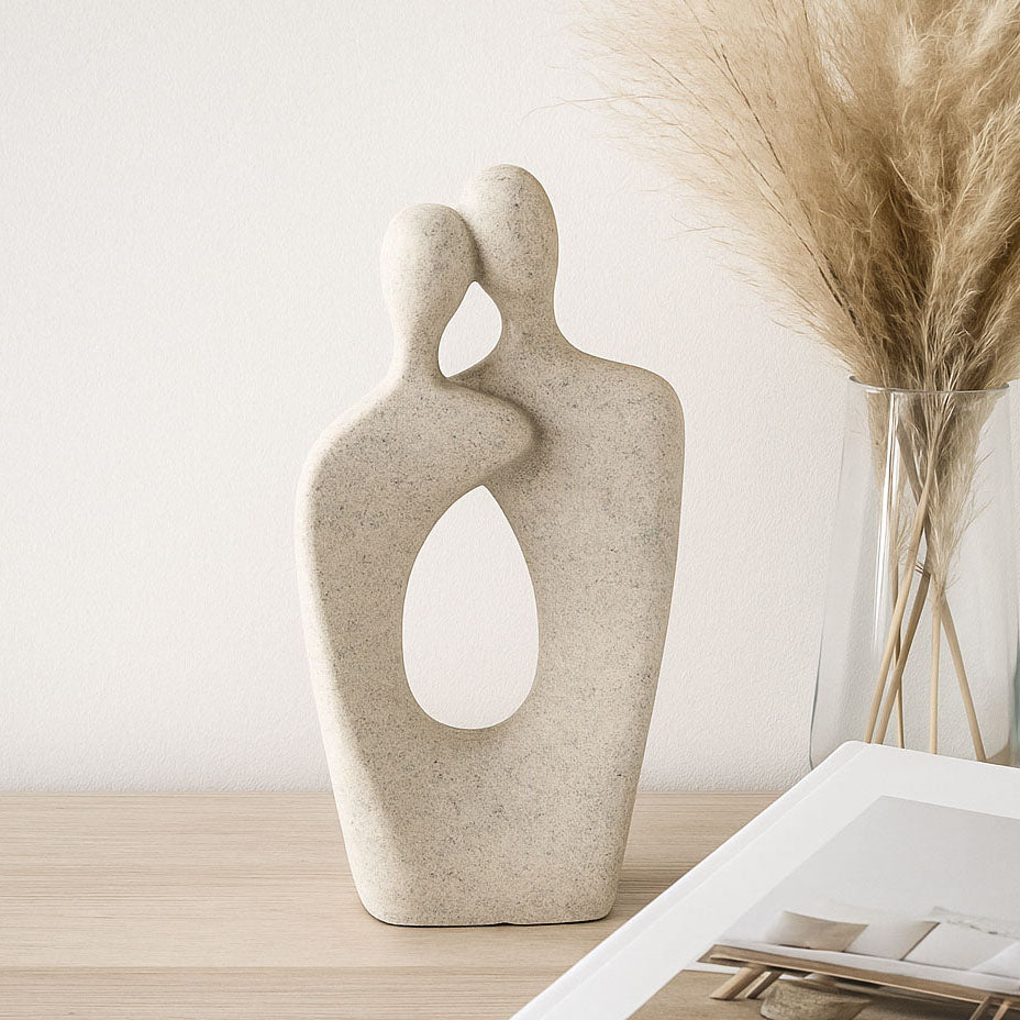 Abstract Couple Decorative Polyresin Showpiece- Sand Brown