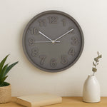 3D Numeric Plastic Wall Clock- Grey