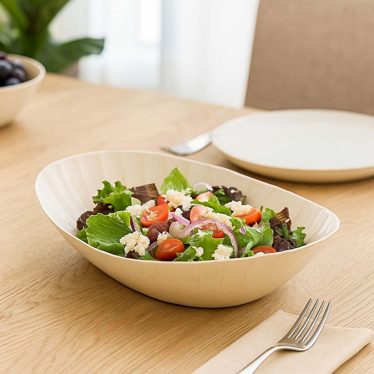 Boat Shaped Serving Platter Large- Cream