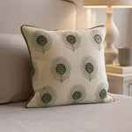 Multi Moorpank Pattern Fabric Cushion Cover- Beige and Gold