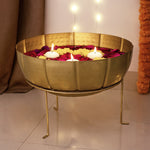 Decorative Urli with Trileg Stand Large- Gold