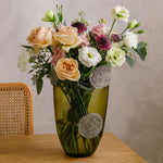 Decorative Vase With Ear Crystal Texture Large- Green