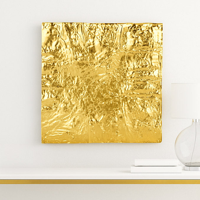 Wrinkled Panel Metal Wall Décor- Gold