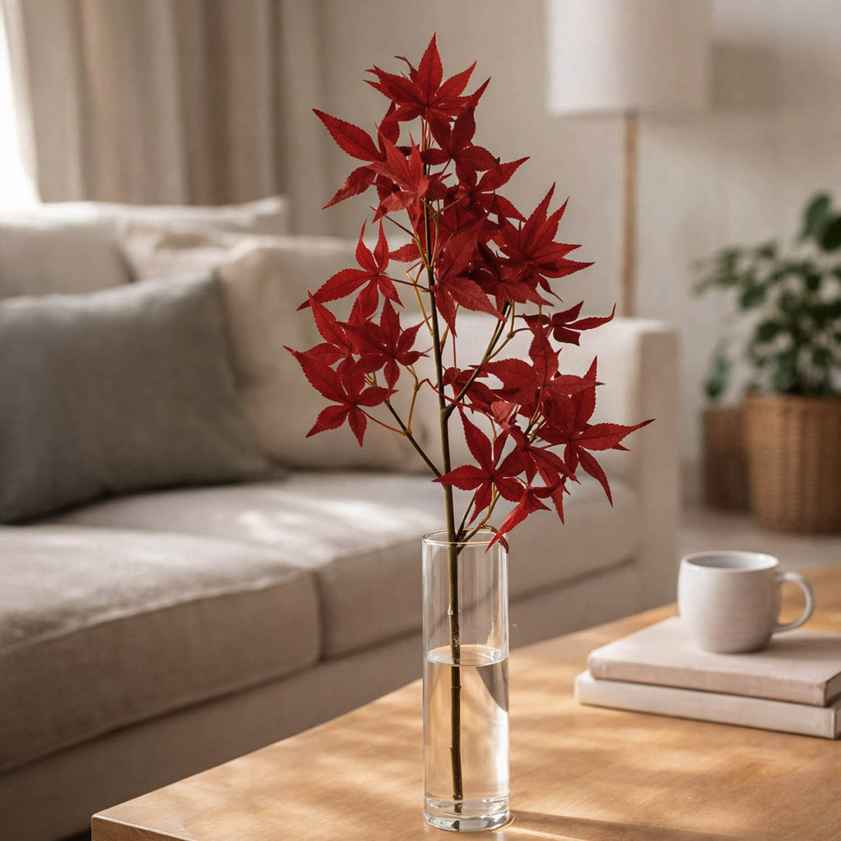 Maple Artificial Leaf Stick- Red