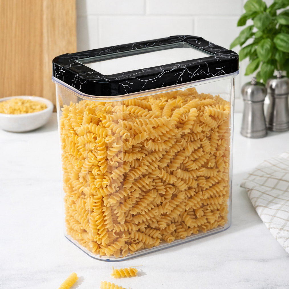 Ebony Rectangular 1200 ml Canister Storage Container- Black