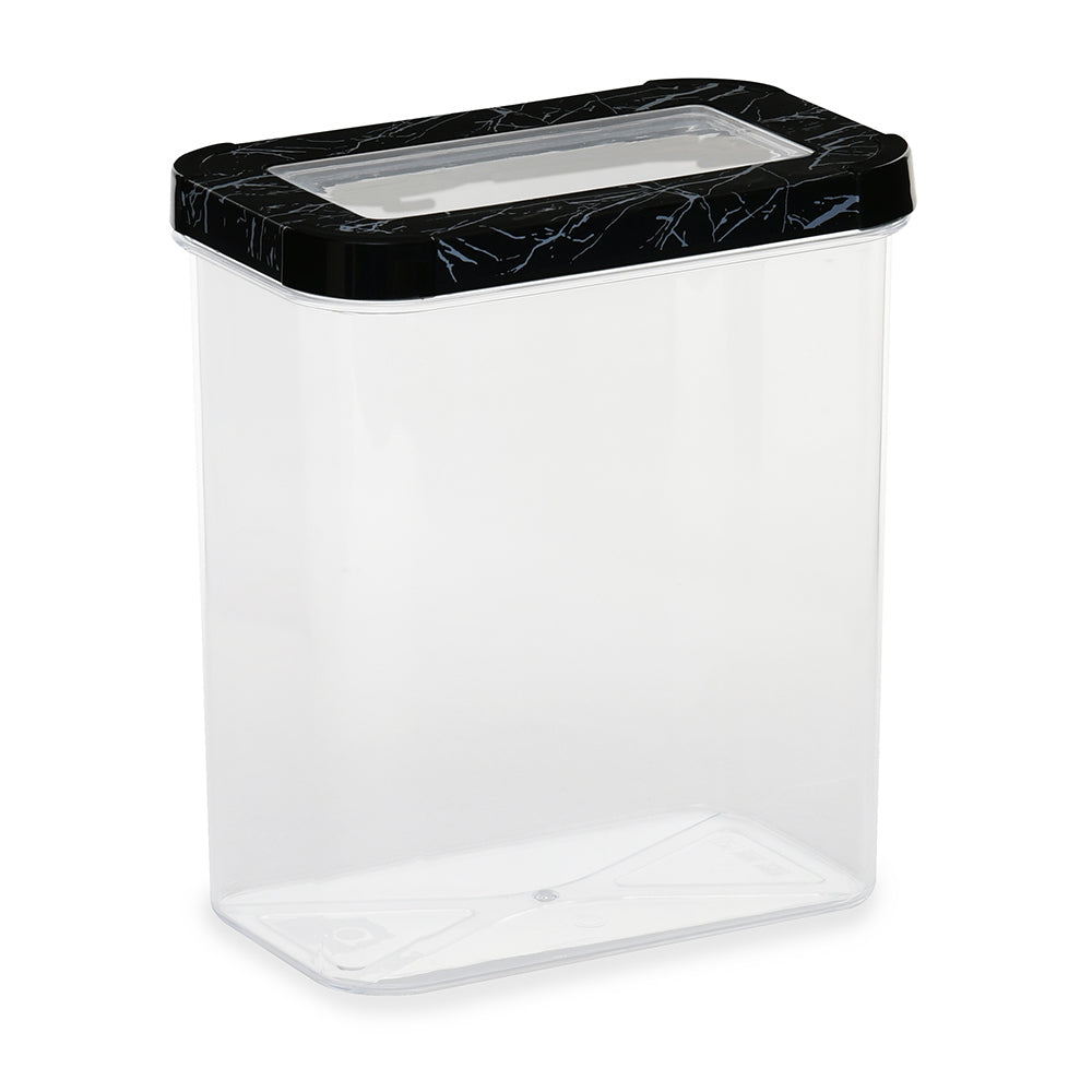 Ebony Rectangular 1800 ml Canister Storage Container- Black